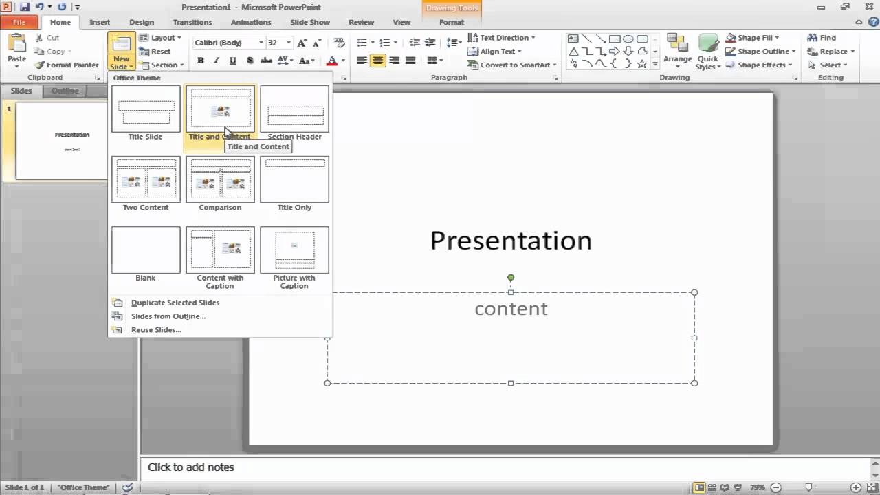 Menyisipkan slide baru dan menjalankan slide presentasi MS Powerpoint
